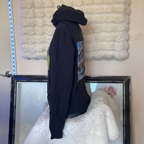 HANDCRAFTED Hooded sweat-shirt black with digital art works My personal designs - Picture 3 of 6